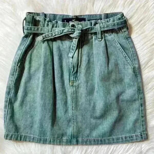 Hollister Paper Bag Waist Jean Skirt Ultra High Rise 27/5